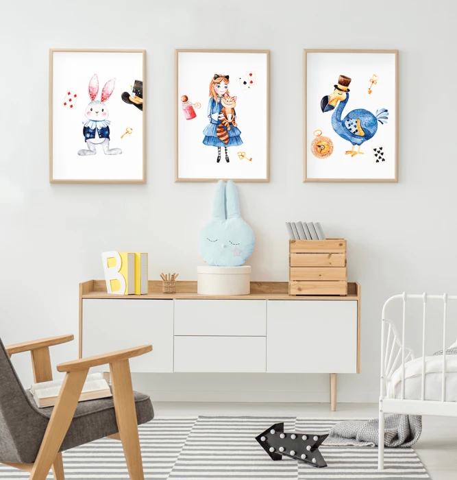 Zestaw Plakaty Kraina czarów Alicja Królik Wallie Studio Dekoracji