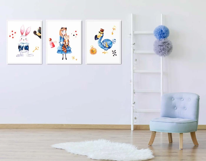 Zestaw Plakaty Kraina czarów Alicja Królik Wallie Studio Dekoracji