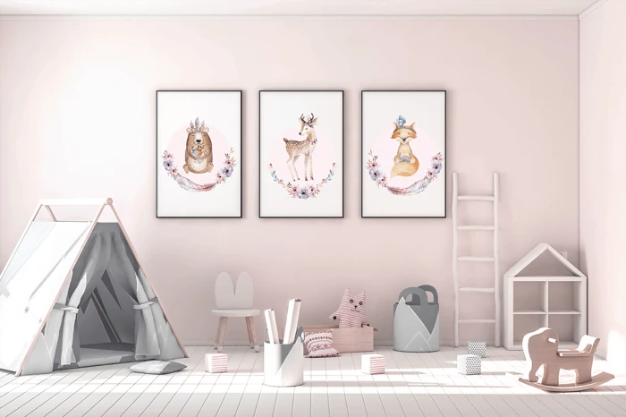 Plakaty Leśne zwierzęta w lesie lasu Wallie Studio Dekoracji