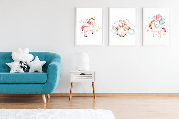 Plakaty Jednorożec Tęczowe Jednorożce Pegaz Unicorn Wallie Studio Dekoracji