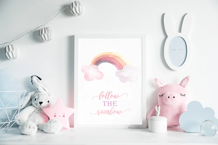 Plakaty Jednorożce Unicorn Pegaz Follow the Rainbow Wallie Studio Dekoracji