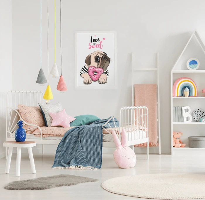 Zestaw Plakaty Mops Pies Piesek Hello Dog Wallie Studio Dekoracji