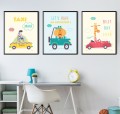 Zestaw Plakaty Autka Samochody Zwierzęta Dla Dzieci Wallie Studio Dekoracji