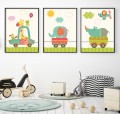 Zestaw Plakaty Dla Dzieci Ciuchcia Pociąg Lokomotywa Zwierzątka Wallie Studio Dekoracji