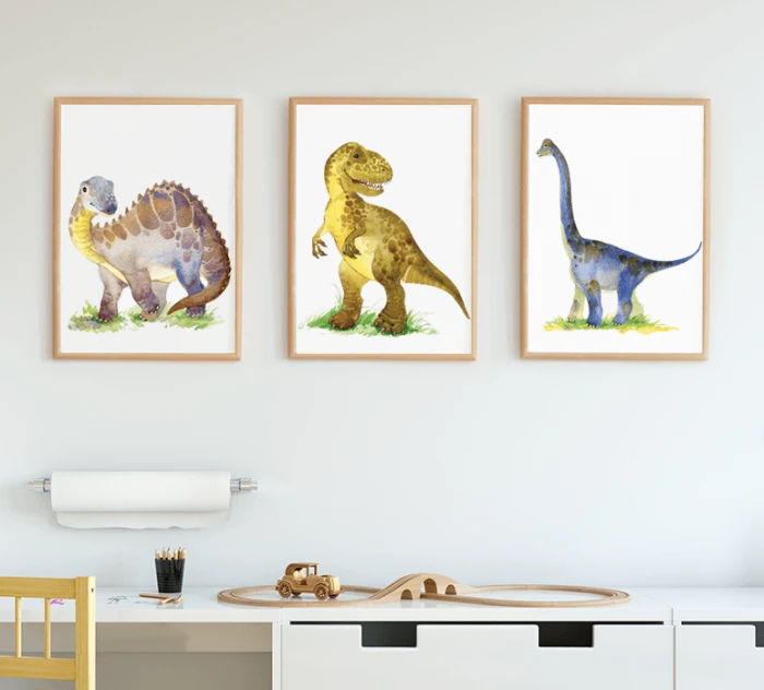 Zestaw Plakaty dla chłopca Dinozaury Dinopark Wallie Studio Dekoracji