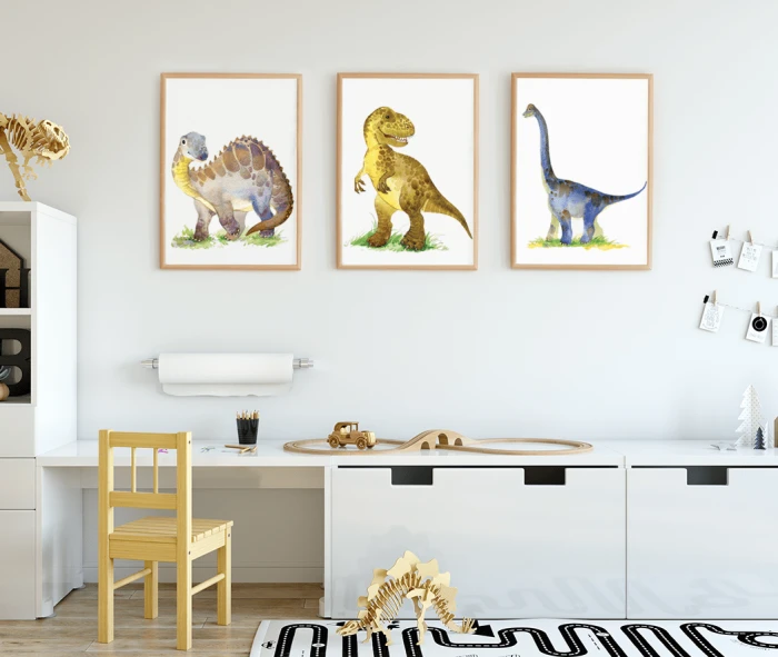 Zestaw Plakaty dla chłopca Dinozaury Dinopark Wallie Studio Dekoracji
