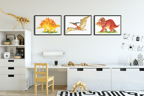 Zestaw Plakaty dla chłopca Dinozaury Dinopark Wallie Studio Dekoracji