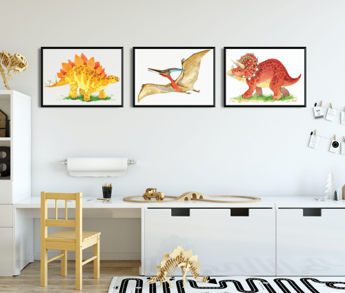 Zestaw Plakaty dla chłopca Dinozaury Dinopark Wallie Studio Dekoracji