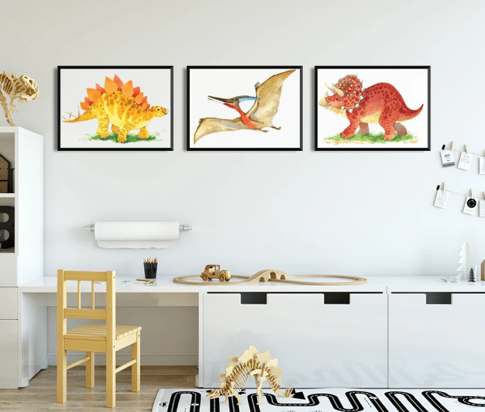 Zestaw Plakaty dla chłopca Dinozaury Dinopark Wallie Studio Dekoracji