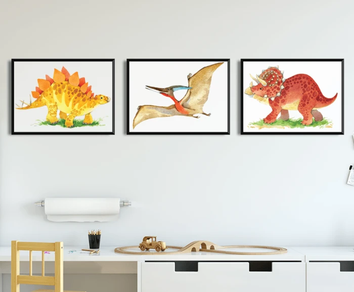 Zestaw Plakaty dla chłopca Dinozaury Dinopark Wallie Studio Dekoracji