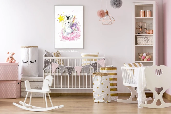 Plakat Królik Króliczek Wróżka Magia Różdżka Korona Wallie Studio Dekoracji