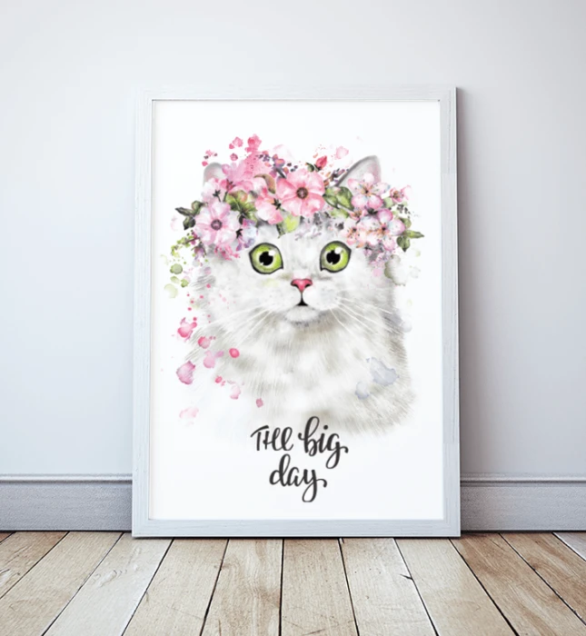 Plakat z kotem kot kotek miau The Big Day Wallie Studio Dekoracji