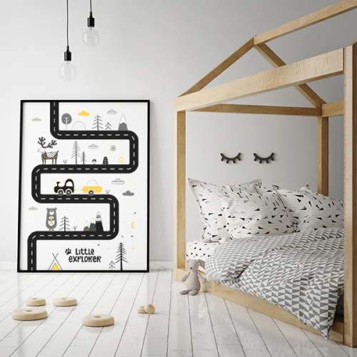 Plakat w stylu skandynawskim Miasteczko (1)