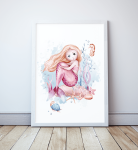 Plakat z Syreną i konikiem morskim