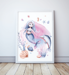 Plakat  Syrena i delfin, Podwodny świat