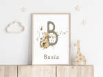 Plakat z literą i imieniem dziecka B