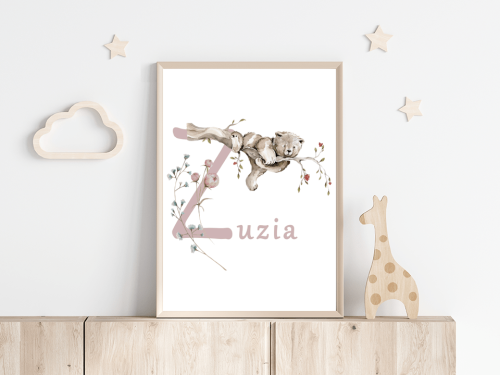 Plakat z literą i imieniem dziecka Z