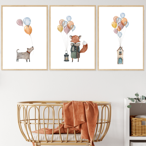 Plakaty dla dzieci w stylu boho, 