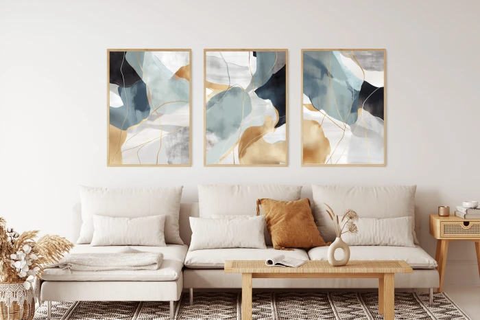 Nowoczesne plakaty abstrakcyjne 30x40 – elegancka kompozycja w stylu minimalistycznym, pasująca do salonu, sypialni lub biura.