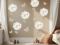 Dekoracyjne naklejki ścienne dla dzieci – stokrotki i motyle w ciepłej, naturalnej kolorystyce. Format arkusza 50x100 cm.-min.png