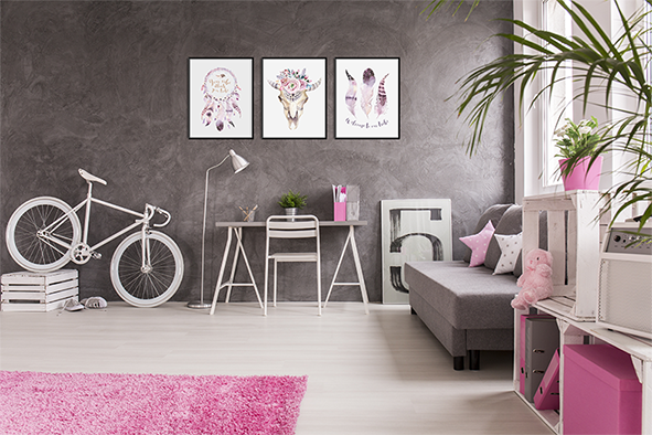 Plakaty Tryptyk Łapacz snów piórka Wallie Studio Dekoracji