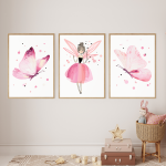 Bajkowy zestaw plakatów: wróżka i motyle