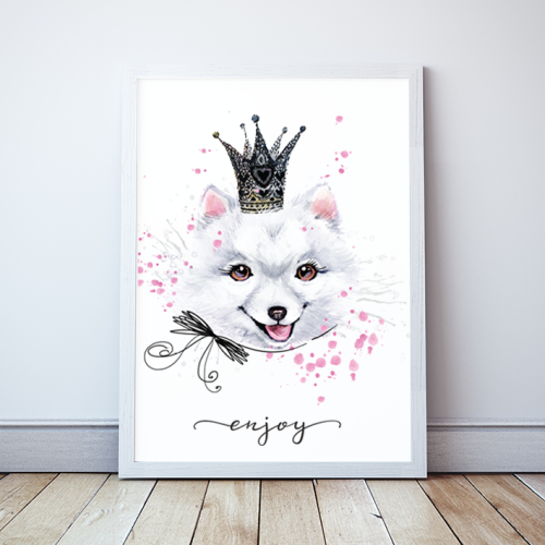 Plakat dla księżniczki Enjoy pies piesek Wallie Studio Dekoracji