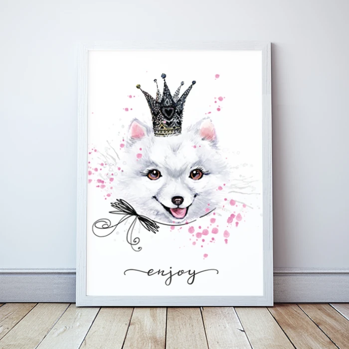 Plakat dla księżniczki Enjoy pies piesek Wallie Studio Dekoracji