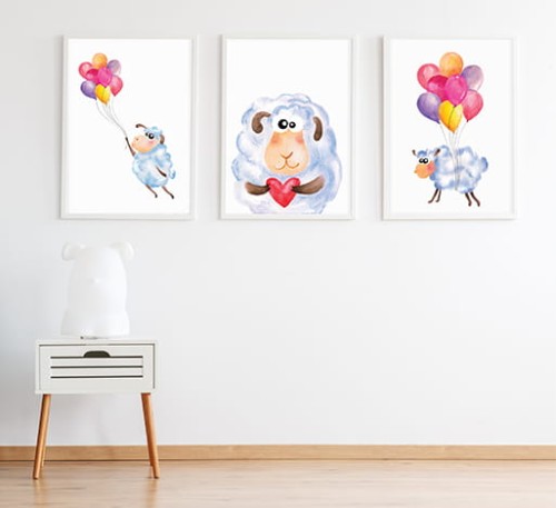 plakat owca Owieczki Wallie Studio Dekoracji