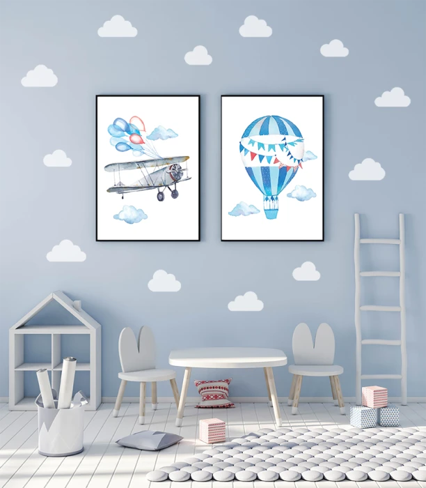 Naklejki na ścianę Piękne Białe Chmurki Wallie Studio Dekoracji