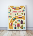 Plakat dla chłopca autka miasteczko little city Wallie Studio Dekoracji