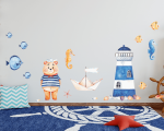 Naklejki ścienne do pokoju chłopca Ahoj Przygodo, naklejki na ścianę w stylu marynarskim