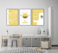 Plakaty skandynawskie Bee Happy Miś Pszczółki Wallie Studio Dekoracji