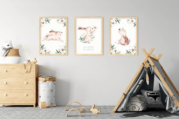 Plakaty dla dzieci Króliczki Królik Pokój Dziecka Wallie Studio Dekoracji