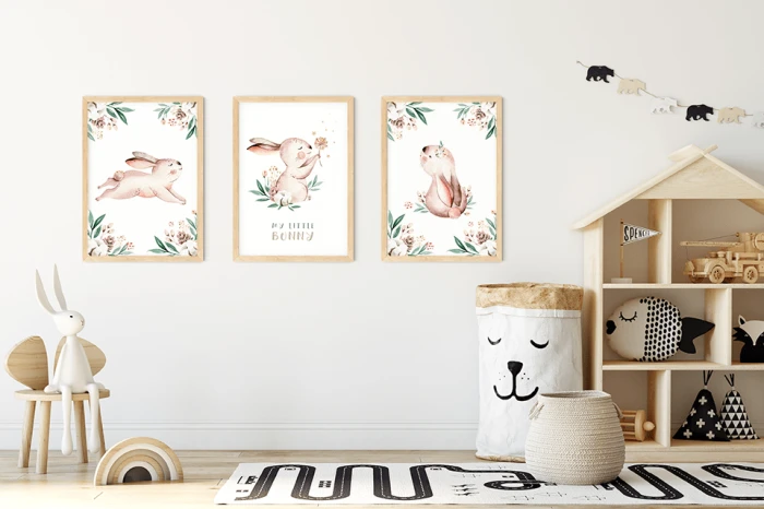 Plakaty dla dzieci Króliczki Królik Pokój Dziecka Wallie Studio Dekoracji