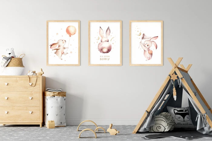 Plakaty dla dzieci Króliczki Królik Pokój Dziecka Wallie Studio Dekoracji
