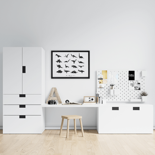 Plakat Origami Dinozaury Pokój Dziecka Wallie Studio Dekoracji