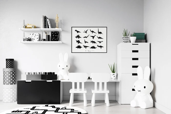 Plakat Origami Dinozaury Pokój Dziecka Wallie Studio Dekoracji