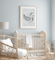 Plakat Łabędź Swan Zwierzątka Pokój Dziecka Wallie Studio Dekoracji