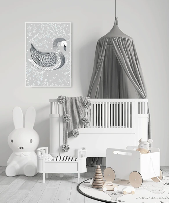 Plakat Łabędź Swan Zwierzątka Pokój Dziecka Wallie Studio Dekoracji