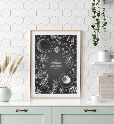 Plakat do kuchni Herbata Herbatka Herbal Tea House Wallie Studio Dekoracji