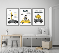 Plakaty Autka Auta Taxi Taksówka Żyrafa Zebra Lew Pokój Dziecka Wallie Studio Dekoracji