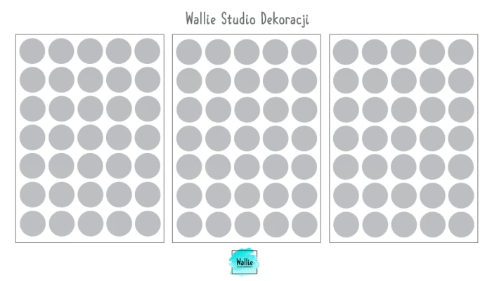 Naklejki na ścianę szare kropki groszki Wallie Studio Dekoracji