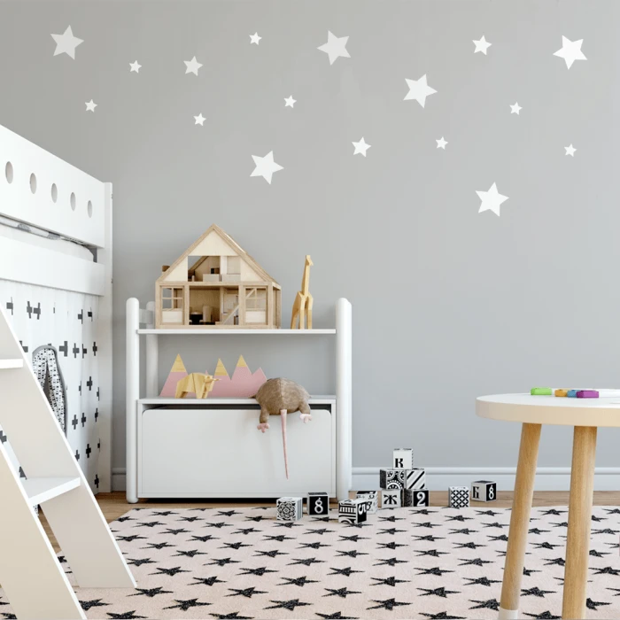 Naklejki na ścianę białe gwiazdki Wallie Studio Dekoracji