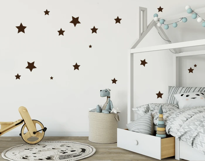 Naklejki ścienne czarne gwiazdki Wallie Studio Dekoracji