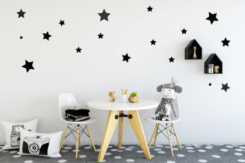 Naklejki ścienne czarne gwiazdki Wallie Studio Dekoracji