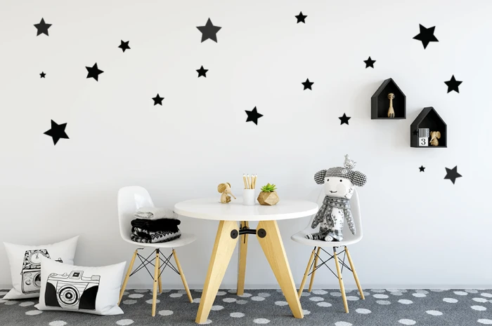 Naklejki ścienne czarne gwiazdki Wallie Studio Dekoracji