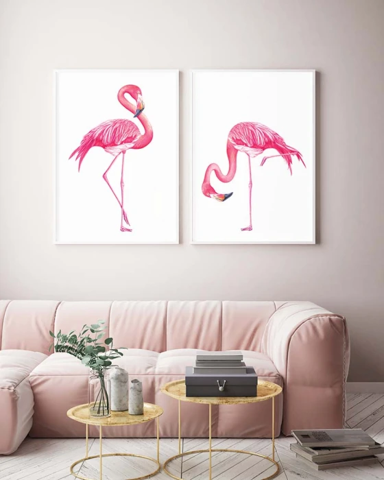 Plakaty Flamingi Wallie Studio Dekoracji