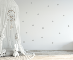 Naklejki ścienne kółka, kropki, groszki, Srebrne naklejki na ścianę