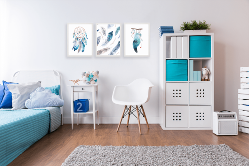 Zestaw Plakaty Łapacz snów w stylu boho blue niebieski Wallie Studio Dekoracji